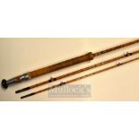 Mitre Hardy Rod: Good Mitre Hardy “The Invicta Sea Trout Rod” 10ft 3pc split cane fly rod-line wt 7#