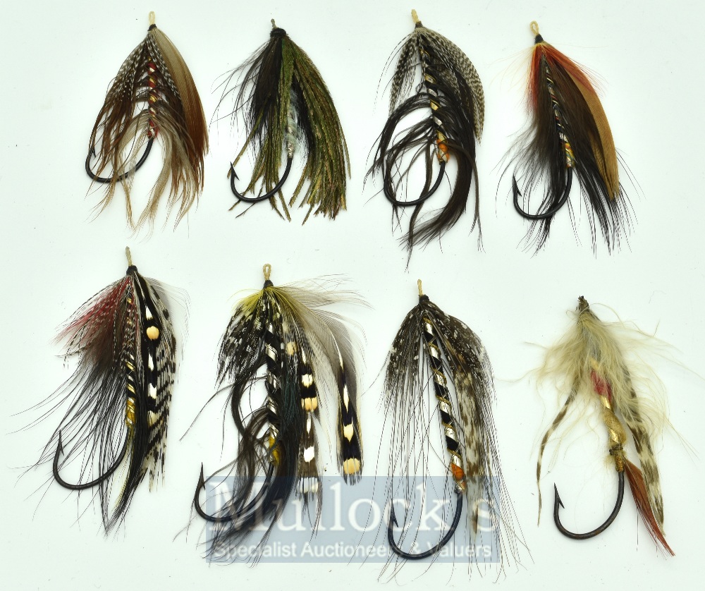 18x unused gut eyed salmon flies all in individual wrappers – some fully dressed – sizes incl 2x 2. - Image 2 of 4