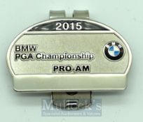 2015 BMW PGA Golf Championship Pro – AM players enamel money clip – played at Wentworth and comes