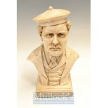 Young Tom Morris white resin bust – with engraved plaque “Young Tom Morris1851 – 1875” – signed with