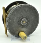 P.D Malloch Makers Perth 4” alloy Salmon Fly Reel: with smooth brass foot l, Malloch Makers Shield