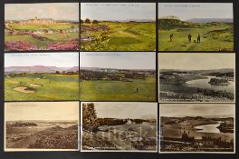 Collection of early Gleneagles Golf Course scene postcards from 1920/30’s (9) – 5x early coloured
