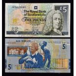 2x Jack Nicklaus Royal Bank of Scotland £5 bank notes - to commemorate Jack Nicklaus 40th Year of