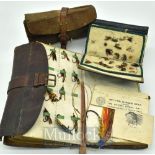 3x period leather fly wallets - large J Mac.Gowan 7 Bruton Street Berkeley Square London salmon