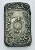 Rare “Imperial Golf Ball” silver plated vesta case - decorated on the one panel with the Imperial