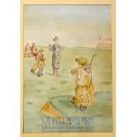English School “It’s The Plus Fours” water colour - image 13.25” x 9” – overall 23.5 x 19.5”