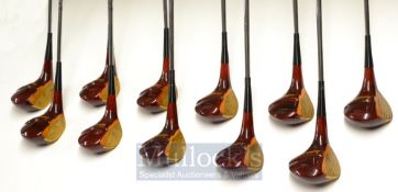 Most Remarkable set of handmade Persimmon Woods Nos 1 through to 11 covering every shot in the bag -