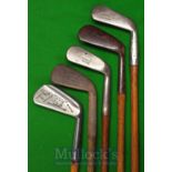 5x Various Interesting Irons to include a Geo G Bussey patent steel socket lofting iron with