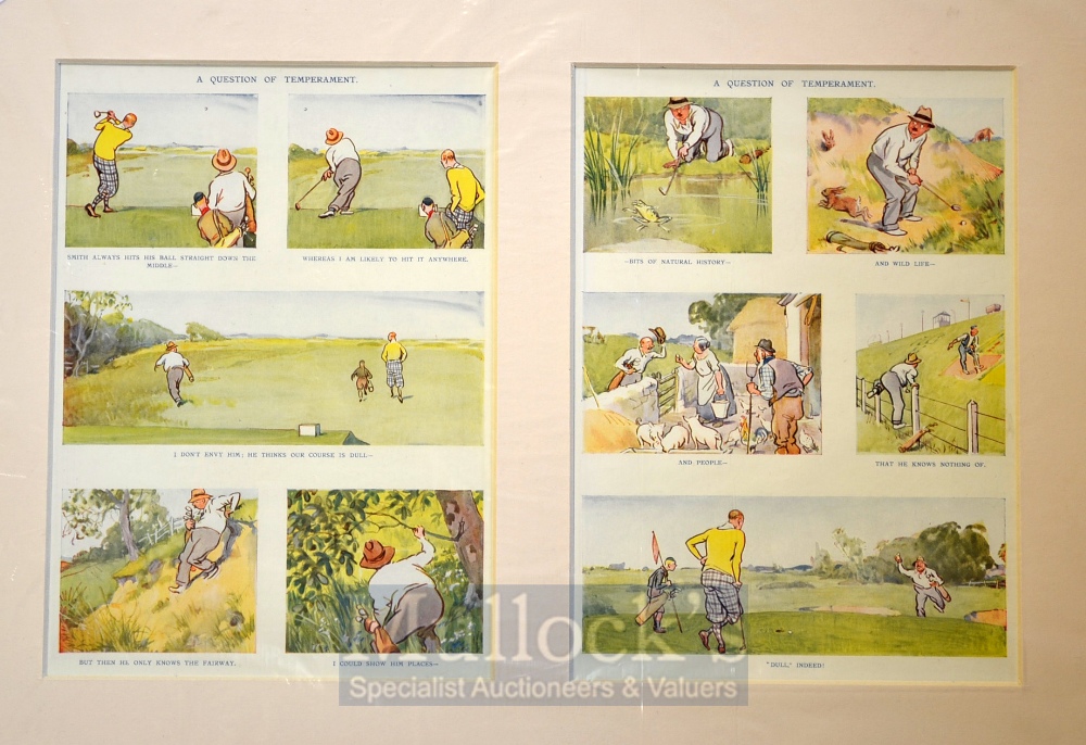 Collection of Frank Reynolds humorous golfing coloured prints et al (6) all in mounts and ready - Image 2 of 6