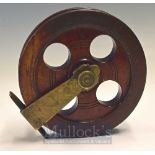 Large Wooden Centre Pin Reel – 7.5” Wooden reel with smooth brass foot , single twin handles,