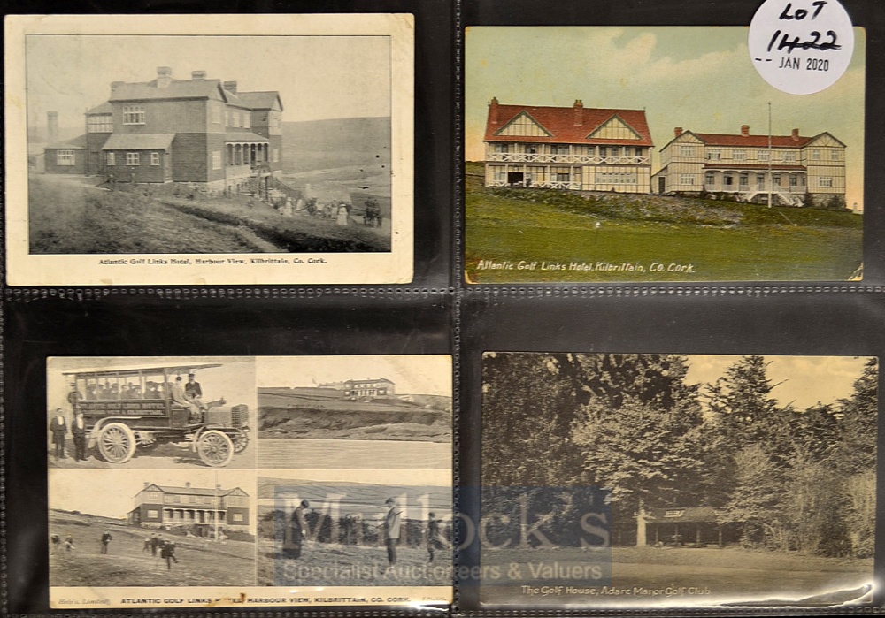 Collection of early Eire (Ireland) golf club and golf course postcards (20) 3x rare Atlantic Golf