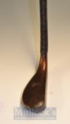 Longnose Dark Stained Putter stamped Rollo to the crown, with split from back lead to sole