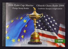 2006 Ryder Cup “Prestige Stamp Booklet” held at the K Club in County Kildare: complete with a full