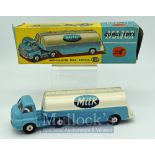 Corgi Toys 1129 Bedford Type S "Milk" Articulated Tanker - two-tone white, blue, spun hubs comes