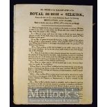 Royal Burgh of Selkirk Poster 1820 - Black letterpress 2 page Poster thus printed on one side