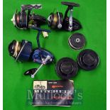 Fishing Reels: Mitchell Garcia 410 fixed spool reel 2 spare spools and instruction booklets,