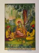 India – Guru Nanak Colour Print published by Hemghander, Delhi, No624, stamped, condition F overall,