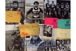 Selection of Belle Vue Aces Speedway b&w photos from the 1950’s - all 90mm x 45mm to include 1954/55