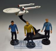 Franklin Mint Star Trek Enterprise Lamp - Cast from metal (Note missing it’s power source power