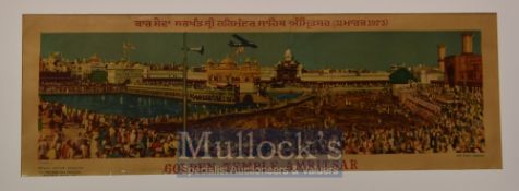 India – ‘Golden Temple Amritsar’ Print 1973 Bharat Picture Publisher, mounted measures 70x32cm