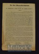 1825 Banking Crisis - To the Manufacturers at present in distress for want of Employment 1826