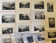 Selection of various 19th century engravings of Wales (50)