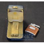 Gold Plated Dunhill Lighter: Made in Switzerland, pat No RE 24163 in original box together with Auer