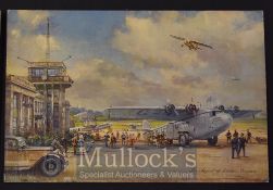 Show Card For Travel Agents Display Entitled "The Airport Of London, Croydon" Circa 1938 Printed