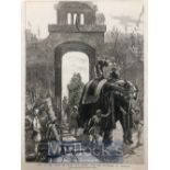 India & Punjab – Maharajah of Kashmir with Prince of Wales An original engraving from The Graphic