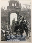India & Punjab – Maharajah of Kashmir with Prince of Wales An original engraving from The Graphic
