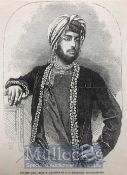 India & Punjab – Maharajah Duleep Singh 1856 A fine original antique ILN steel engraving published