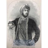 India & Punjab – Maharajah Duleep Singh 1856 A fine original antique ILN steel engraving published