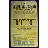 Poster - In English Advertising The Ascent Of Mr. Greens "Vauxhall (Nassau) Balloon. December 19th