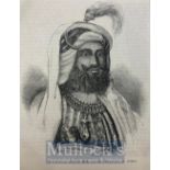 India & Punjab – Maharajah Gulab Singh of Kashmir An original antique German engraving of