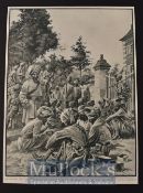 India & Punjab – ‘Indian Troops in France’ Lithographic Illustration by Ralph Cleaver, published Nov
