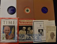 1947 ‘Time’ The Weekly News Magazine Featuring Gandhi plus 1946 Continental Newsweek featuring