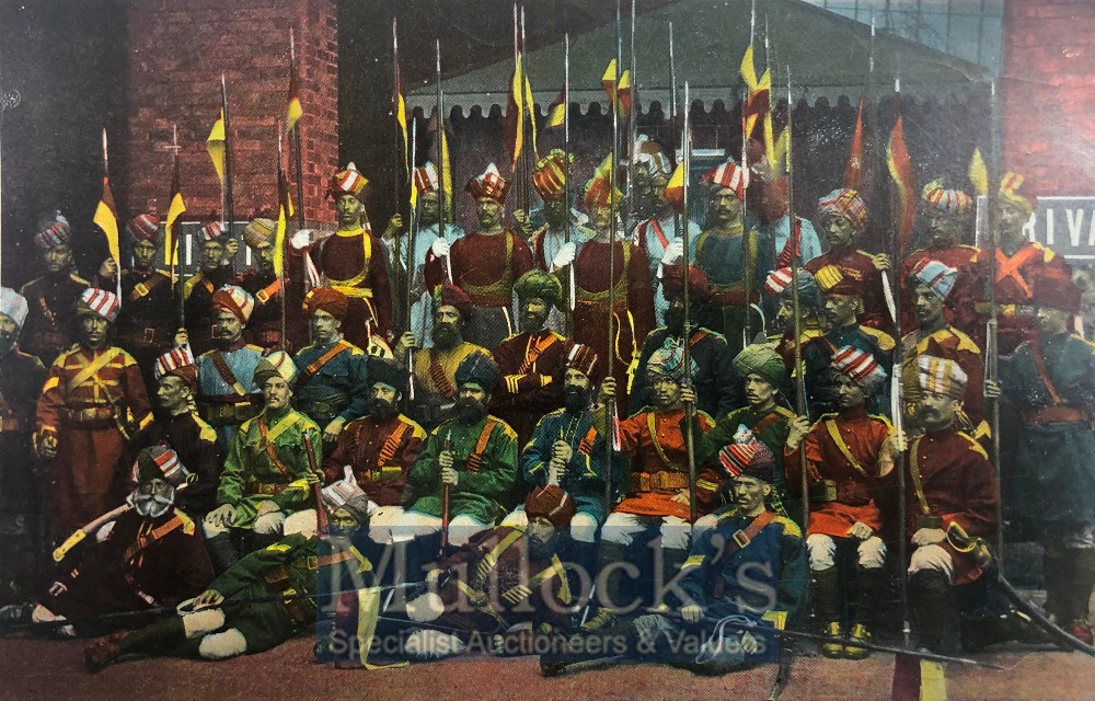 India & Punjab – Sikh & Indian Officers of the British Indian Army an original vintage coloured