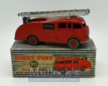 Dinky Toys 955 Fire Engine with Extending Ladder - red including Supertoy hubs with grey treaded