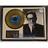 Buddy Holly ‘That’ll be the Day’ Gold Plated Record - recorded Feb 25 1957 New Mexico, covered in