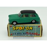 Triang Spot-On 154 Austin A40 Diecast Toy - sea-green (turquoise) body, black roof, pale cream
