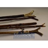 Shepherds Crook Carved Walking Sticks Selection of 5 various designs mostly 130cm (5)