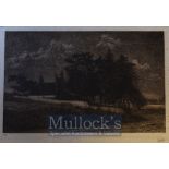Signed Etching of a Church limited edition 39/50 with signature to bottom border, within oak frame