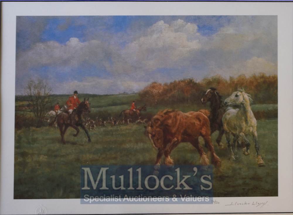 T Ivester-Lloyd Signed ‘The Skittish Colts’ Colour Print limited edition 56/350, signed to the