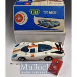 Lola T70-MkIII Remote Control Car – White plastic with red control box in original display box, (