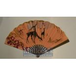 Art Deco Folding Fan Inscribed "Simpson’s In The Strand" Circa 1930s. A folding advertising fan, the