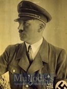 WWII Germany - Adolf Hitler Signed Print in blue ink (slight fading) depicts Hitler in military