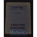 C.1920s Traction Engines William Foster & Co., Lincoln A very impressive 44 page Trade Catalogue
