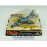 Dinky Toys Hawker Harrier – No 722 on original plastic bubble packing