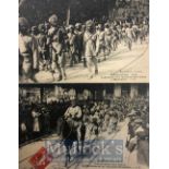 India & Punjab – Sikh Military Band heading to Front in WWI Two original vintage First World War
