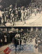 India & Punjab – Sikh Military Band heading to Front in WWI Two original vintage First World War
